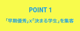 Point1 「早期優秀」x「決まる学生」を集客